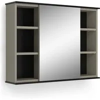 Vicco Badezimmerspiegelschrank Joli, Greige/Schwarz, 80 x 60 cm