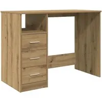vidaXL Schreibtisch Artisan-Eiche - Eleganter Arbeitsplatz - Kinderschreibtisch aus langlebigem Holzwerkstoff mit großer Arbeitsfläche und 3 Schubladen für optimalen Stauraum, ideal für Schüler und kleine Räume.