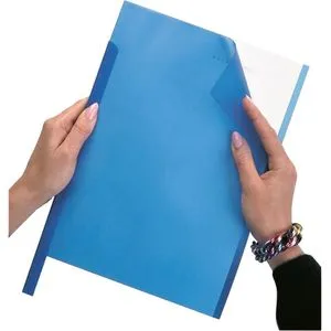 Durable 2919-06 Klemmschienenhüllen A4 blau, 50 Stück - Klemmschienenhüllen A4, ideal zum Schutz ungelochter Unterlagen. Aus robuster, blauer PVC-Hartfolie gefertigt, perfekt für Büro und Schule. Made in Germany.