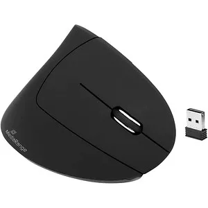 MediaRange MROS232 - Ergonomische vertikale RF Wireless Maus für Rechts-Hander, 1600 DPI und 6 Tasten für präzise Steuerung in Schwarz