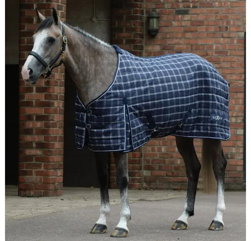 WeatherBeeta Pferde-Stalldecke Saxon 1200D PP Stalldecke Standard Medium 200g - navy plaid