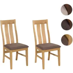 2er-Set Esszimmerstuhl HWC-M58, taupe - Stühle, 2er-Set mit hoher Rückenlehne und stabilem Massiv-Holzgestell, ideal für gemütliche Esszimmermomente und lange Gespräche.
