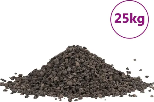 vidaXL Basalt-Kies 25 kg Schwarz 5-8 mm - Aquarienkies aus 100% natürlichem Basalt, ideal für eine attraktive Unterwasserlandschaft und fördert das Pflanzenwachstum. Vielseitig einsetzbar für Gärten und Wege.