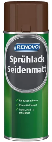 400ml Renovo Sprühlack Seidenmatt Nussbraun RAL8011 von Renovo
