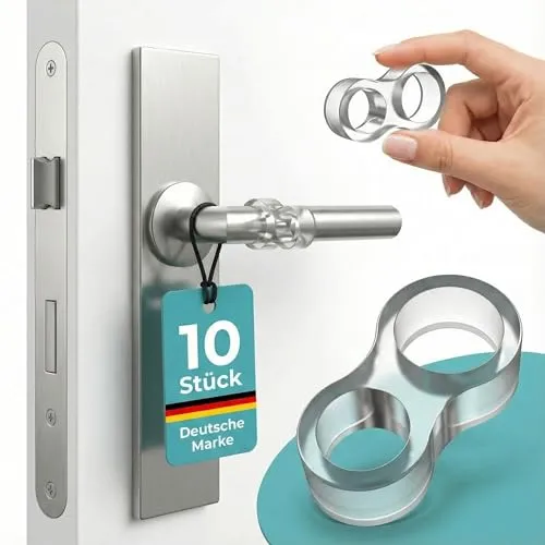 Türstopper Klinke [10 Stück] – Transparente Silikon Türgriff Stopper
