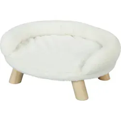 PawHut Hundesofa - Erhöhtes Design für Hunde und Katzen - Hundesessel mit abnehmbarem Bezug für einfache Reinigung, stabilen Holzbeinen und einem stilvollen, gemütlichen Design. Ideal für kleine Hunde und Katzen bis 5 kg.