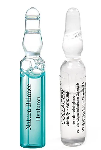 Ampullen Set Kollagen 15 Stück + Hyaluron 15 Stk Serum Hyaluronsäure Anti Falten Collagen Gesicht Made in Germany