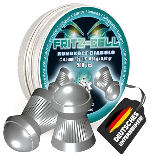 Fritz-Cell Diabolo 4,5 mm Rundkopf für Luftgewehr – 500 Stück