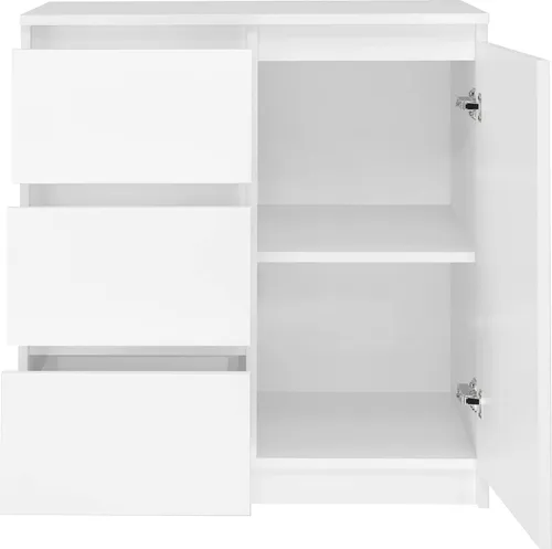 Malwa 1D3S WHITE Kommode - Sonstige Möbel, stilvolle und funktionale Lösung mit 3 Schubladen für optimalen Stauraum und modernes Design.