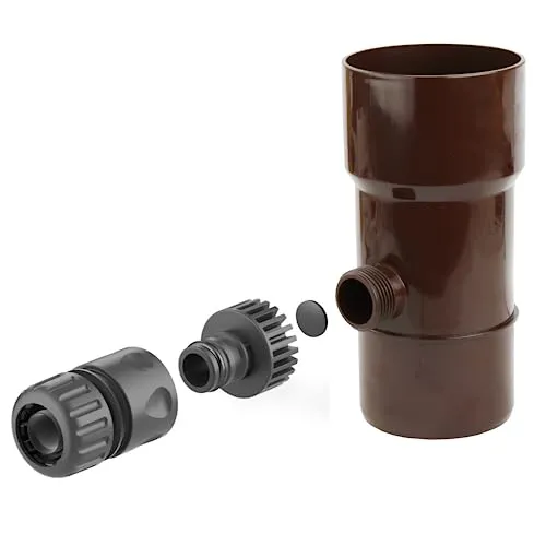 Regensammler Regenwassersammler Regenwasserrückgewinnung Filter Fallrohr Regen Ø 110 mm braun
