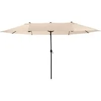 Leco Marktschirm 460 cm x 270 cm Beige mit Kurbelmechanik