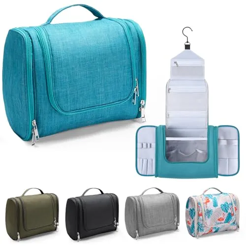 Voniobuy Groß Kulturbeutel, Kulturtasche zum aufhängen für Damen und Herren, 4 in 1 Reise wasserdichte Waschtasche mit drehbarem Haken für Camping Reisen