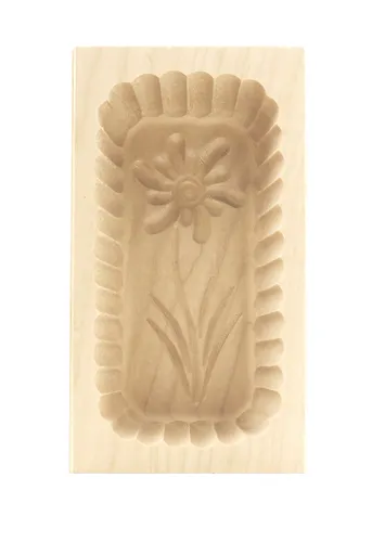 Butterform eckig Buttermodel 16 cm Ahornholz für 250 g Butter Motiv: Edelweiß