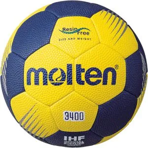 Molten Handball H0F3400-YN, Größe 0, blau/gelb - Handball für Kinder, ideal für das Harz-freie Spiel. Mit innovativer, schweißabsorbierender Oberfläche für optimalen Grip und hervorragende Spieleigenschaften.