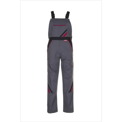 Latzhose 2332 schiefer/schwarz/rot - Größe 29 - Robuste Berufs-Latzhose in schiefergrau/schwarz, ideal für Handwerk und Industrie, bietet hohen Tragekomfort und Funktionalität.