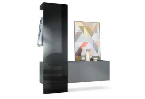 Vladon Garderoben-Set Carlton Set 4 in schwarz von Vladon