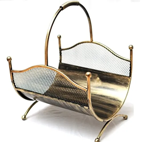 Dixiestore Holzkorb für Kaminholz aus Metall für 121 Kaminholz