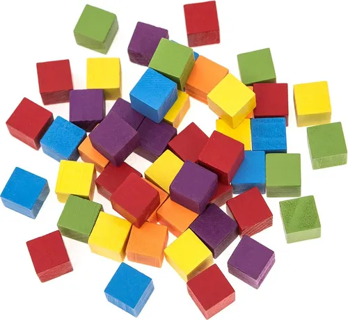 Farbige Holzwürfel Mix 15x15mm 49Stk.