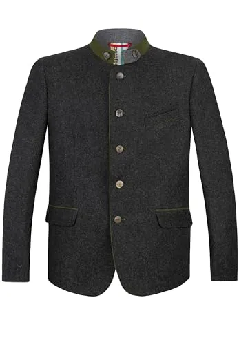 Stockerpoint Luciano Herren Trachtenjanker, Anthrazit Grün, 48 - Eleganter Trachtenjanker aus der Marke Stockerpoint, ideal für festliche Anlässe oder die Wiesn, mit modischem Design und hochwertiger Verarbeitung.
