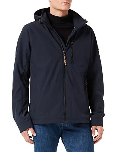 camel active Herren Softshell-Jacke mit abnehmbarer Kapuze - Funktionsjacke, wind- und wasserabweisend, ideal für kühle Tage und Outdoor-Aktivitäten. Anpassbare Kapuze und Saum für optimalen Tragekomfort.