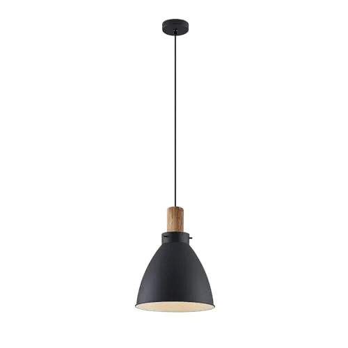 Lindby Pendelleuchte Trebale – Skandinavische Hängelampe in Schwarz - Elegante Deckenlampe für Wohnzimmer und Esszimmer, schafft eine gemütliche Atmosphäre und überzeugt mit hochwertiger Optik. Ideal für jeden Raum!