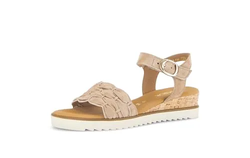 Gabor Damen Riemchensandalen mit Keilabsatz - Elegante Riemchensandalen für Damen, ideal für den Sommer. Mit weichem Innenmaterial und praktischen Klettverschluss für optimalen Tragekomfort.