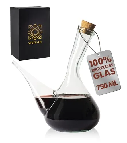 Artisan Glas Weinkrug. Weinausgießer aus Glas 750 ml. Kristall porron. weinausschenker spender dekanter, Wein, Öl und Bierspender 0,75l.Handgefertigt. 100% Recyceltes Glas.