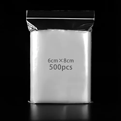 PACKRA 500Stk Druckverschlussbeutel Klein Zipper Beutel, Transparent Wiederverschließbare Plastikbeutel Beutel, Schnellverschluß Tüten, Polybeutel Verschlussbeutel Zip Tüten 6x8cm