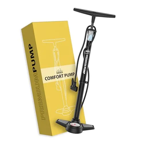 DANSI Fahrradpumpe I Standluftpumpe mit Manometer & Adaptern
