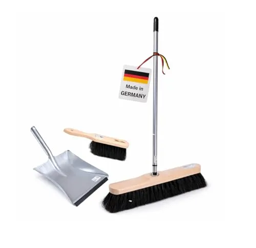 BawiTec KEHRBESEN-Set mit Rosshaar-Borsten und Teleskopstiel - Entdecken Sie das BawiTec KEHRBESEN-Set für eine gründliche Reinigung! Die weichen Rosshaar-Borsten entfernen mühelos Staub, während der teleskopierbare Stiel sich optimal anpasst. Ideal für Küche, Büro und mehr!
