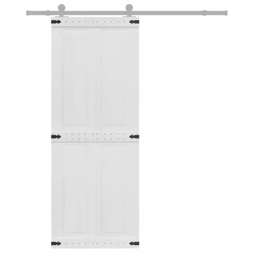 vidaXL Schiebetür Corona Weiß 80 x 210 cm - Moderne Schiebetür aus hochwertigem Holzwerkstoff für Innenräume. Platzsparend und stylish – perfekt für Schlafzimmer oder Küche. Einfache Montage und pflegeleicht für täglichen Gebrauch.