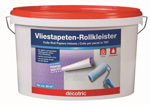 Decotric Rollkleister 10 kg – Ideal für Vliestapeten - Kraftvoller Tapetenkleister für bis zu 50 m². Transparent und einfach anzuwenden, sorgt er für eine zuverlässige Haftung und ein perfektes Finish.
