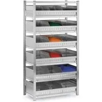 PROREGAL Schüttgutregal Stecksystem T-Profil 200x100x30 cm mit 6 Ebenen - Praktisches Schüttgutregal mit 18 Fächern und 125 kg Fachlast. Ideal für Werkstätten und Lager, bietet stabilen Stauraum und einfache Montage durch Stecksystem.