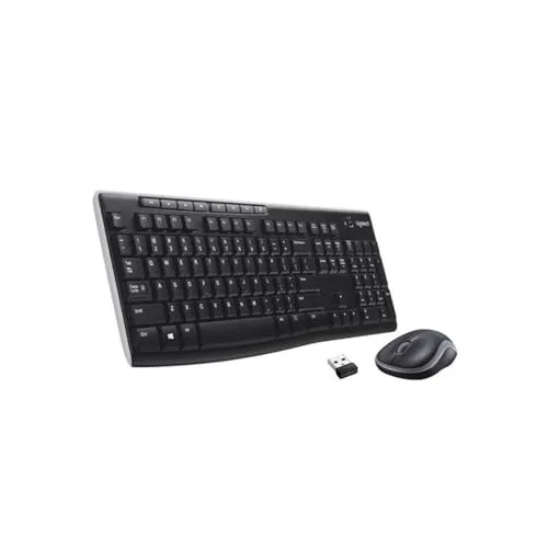 Logitech MK270 Kabelloses Tastatur Maus Set AZERTY - Tastatur- & Maus-Sets mit erweiterten Funktionstasten und Multimedia-Integration, ideal für komfortables Arbeiten und Spielen.
