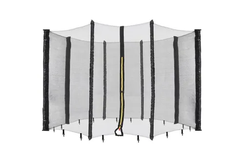 Arebos Trampolinnetz Ø 305 cm, 8 Stangen - Sportnetz für Trampolinsicherheit, 1,80 m hoch, aus robustem, UV- und witterungsbeständigem Polyethylen für langlebigen Schutz und sicheres Trampolinerlebnis.