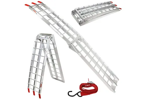 HELO24 Auffahrrampe Rampe klappbar Laderampe Verladerampe Schiene 340kg Alu R3