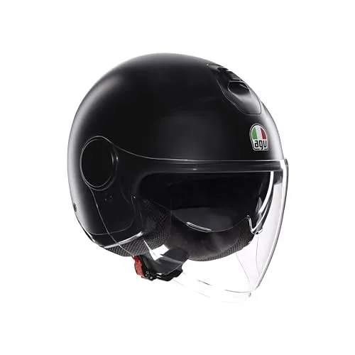 AGV Eteres Mono Jethelm - Matt-Schwarz - M - ECE 2206-zugelassener Motorradhelm mit anpassbaren Wangenpolstern und integrierter Sonnenblende für optimalen Komfort und Sicherheit bei urbanen Fahrten.