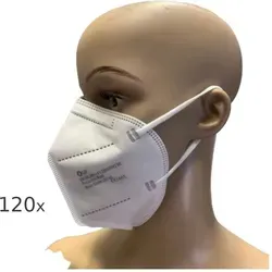 FFP2 LXD medizinischer Mundschutz - 120 Stück - Mundschutz der Schutzklasse FFP2 mit Gummiband und Nasenklammer, bietet hohen Tragekomfort und zuverlässigen Schutz vor Feinstaub.
