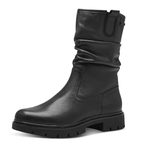 Tamaris COMFORT Damen Winterstiefel aus Leder - Wasserabweisend, Schwarz, 39 EU - Wanderschuhe mit WARMING INSOLE für warme Füße und TEX-Funktion für Wasser- und Kälteabweisung. Hochwertiges Leder und herausnehmbares Fußbett für optimalen Komfort.