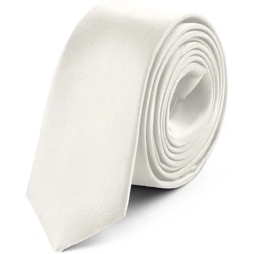 Ladeheid Herren Schmale Krawatte SP-5 (150cm x 5cm, Weiß38)