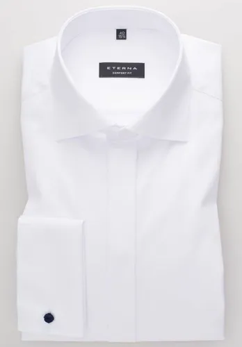 Eterna Langarmhemd Comfort Fit Kent Weiß 40 - Herren-Freizeithemden in 100% Baumwolle, bügelfrei und modisch, ideal für einen stilvollen Auftritt.