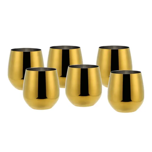 Echtwerk Weingläser 6-tlg - Unzerbrechliche Edelstahl Rotweingläser Gold-Edition - 6-teiliges Set aus bruchsicheren Edelstahl-Weingläsern, ideal für Picknicks und Outdoor-Aktivitäten. Hält Getränke länger kühl und ist eine umweltschonende Mehrweg-Alternative zu Plastik.
