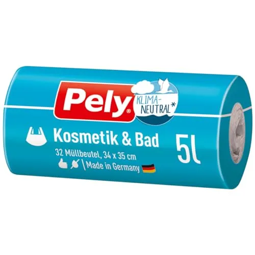 Pely Klimaneutral Kosmetik und Bad Müllbeutel 5 Liter 32 Stück