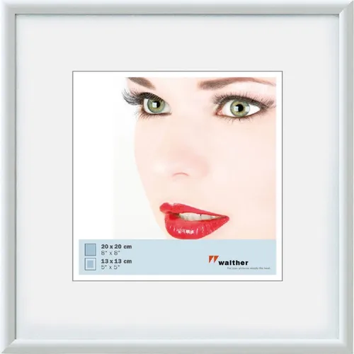 Walther Design Bilderrahmen Weiss 60 x 60 cm - Wand- & Tischbilderrahmen mit 12 mm halbrundem Kunststoffprofil, ideal für vielseitige Dekoration und sowohl für Aufstellung als auch zum Aufhängen geeignet.