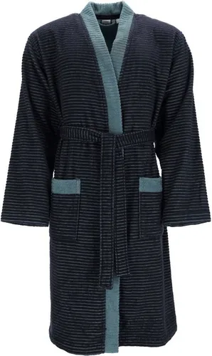 Esprit Herrenbademantel Double Stripe - Kimono-Bademantel für Sauna & Spa - Herren-Bademantel aus 100% Baumwolle, ideal für Sauna und Spa, in stylischem Double Stripe Design und mit Kimono-Kragen, Länge 115 cm.