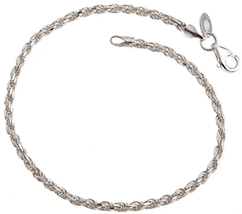 Silberketten Store Kordelkette Armband 2,4mm Breite - Länge 17cm - echt 925 Silber