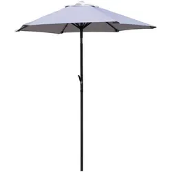 Gardissimo NEW SUNNY Sonnenschirm Ø 180cm – Wetterfester Kurbelschirm in Hellgrau - Hochwertiger Alu-Sonnenschirm mit stabiler Konstruktion und Kurbelmechanismus. Ideal für Balkon und Garten, bietet optimalen UV-Schutz und ist pflegeleicht dank abnehmbarem Bezug.