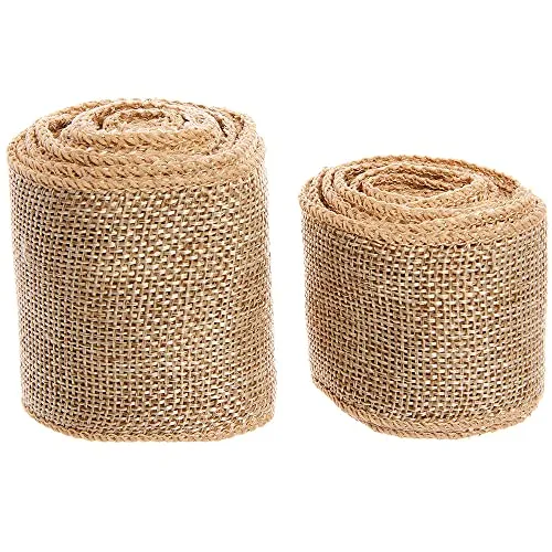 Produktbild Baker Ross FX346 Jute 2 Stück, Geschenkband Set für Kinder und Erwachsene zum Basteln, Schleifenbänder Dekoration besonders zu Weihnachten