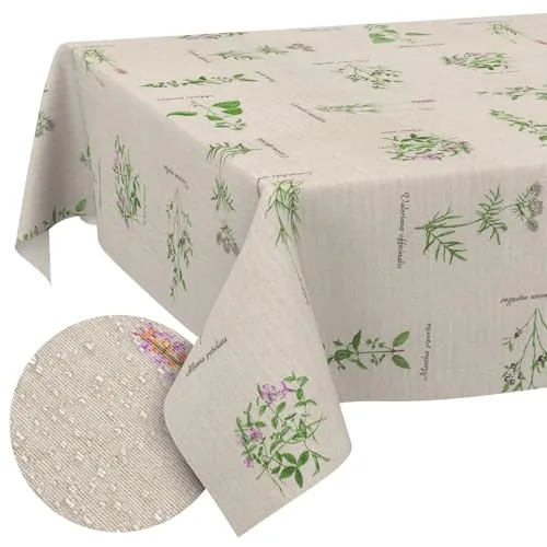 Tischdecke aus Stoff Textil abwaschbar Tischwäsche Tischtuch Baumwolle Polyester Aromatic Bio 120x140cm In-/Outdoor Tischdecke