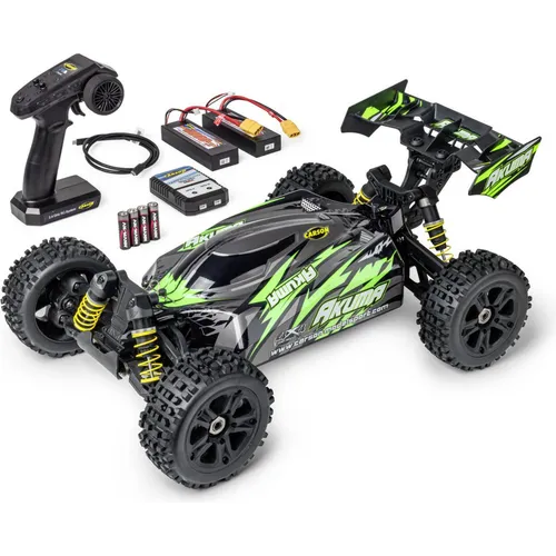 Carson 1:8 Akuma Buggy 4WD RTR - Grün - RC-Modelle: Leistungsstarker Offroad-Buggy mit bis zu 80 km/h, 4WD Antrieb und wasserdichter Elektronik - bereit für jedes Abenteuer!